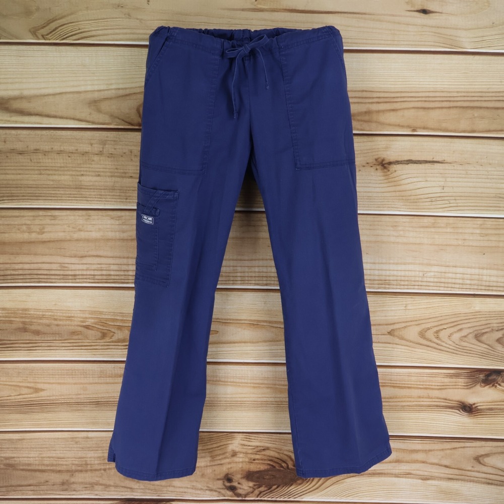 Cherokee Scrubs‎ Bottoms Womens Size XS Blue Cotton Blend Stretch Pockets